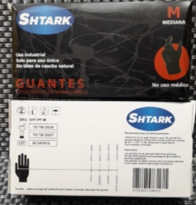 Caja de Guantes desechables de nitrilo negro en mediano