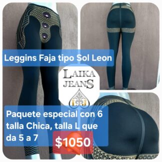 leggins faja color negro de mayoreo